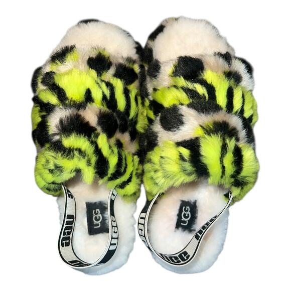 UGG Fluff Yeah Slide – Animilia (Size 4 Big Kids, Fits Women’s 5.5-6) - Picture 6 of 10